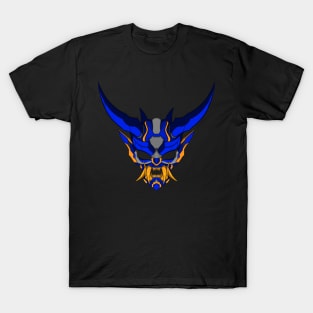 Cyber Japanese Demon-Blue Orange T-Shirt